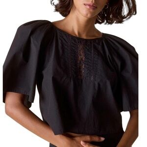 St. Roche Black Cotton Astral Top Cropped US 4